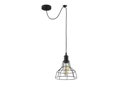 Suspension industrielle m&eacute;tal noir TELA