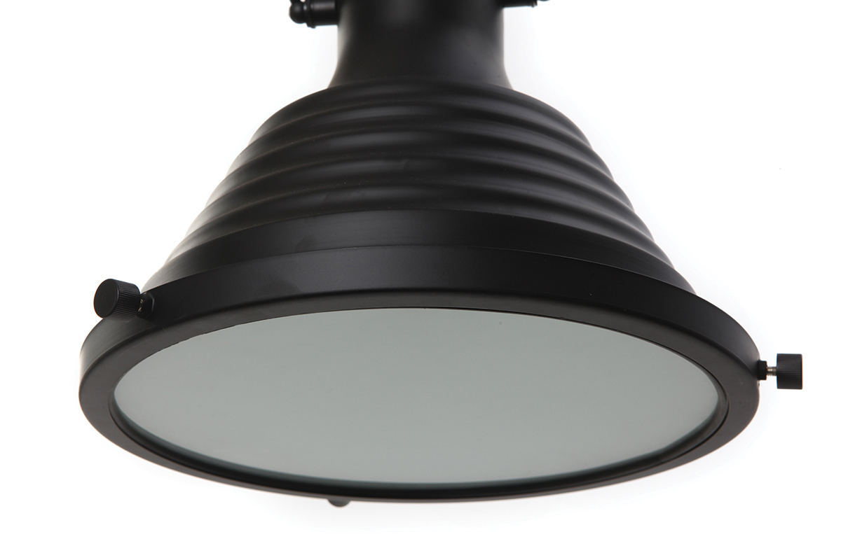 Suspension industrielle noire mat INDUSTRIA