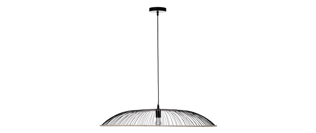 Suspension m�tal et rotin D60 cm ARIA