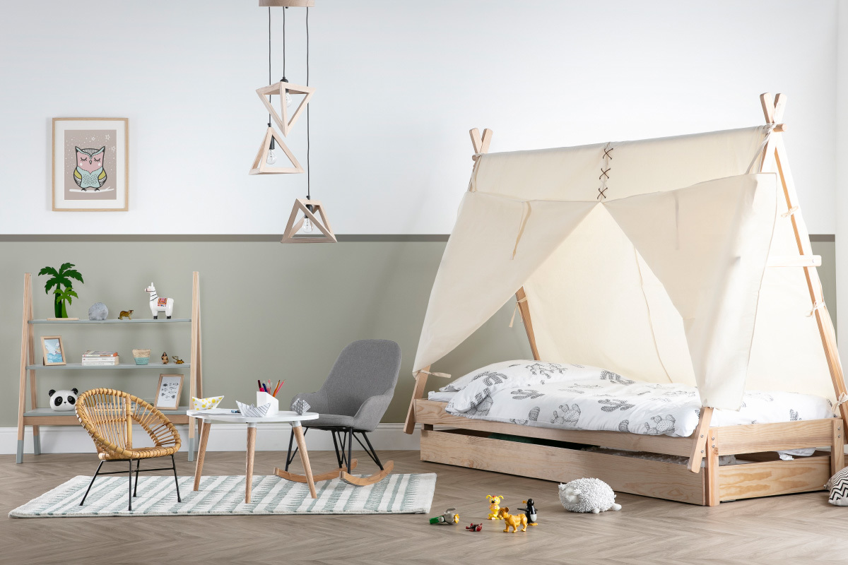 Suspension pyramide en bois 3 lampes DUNE