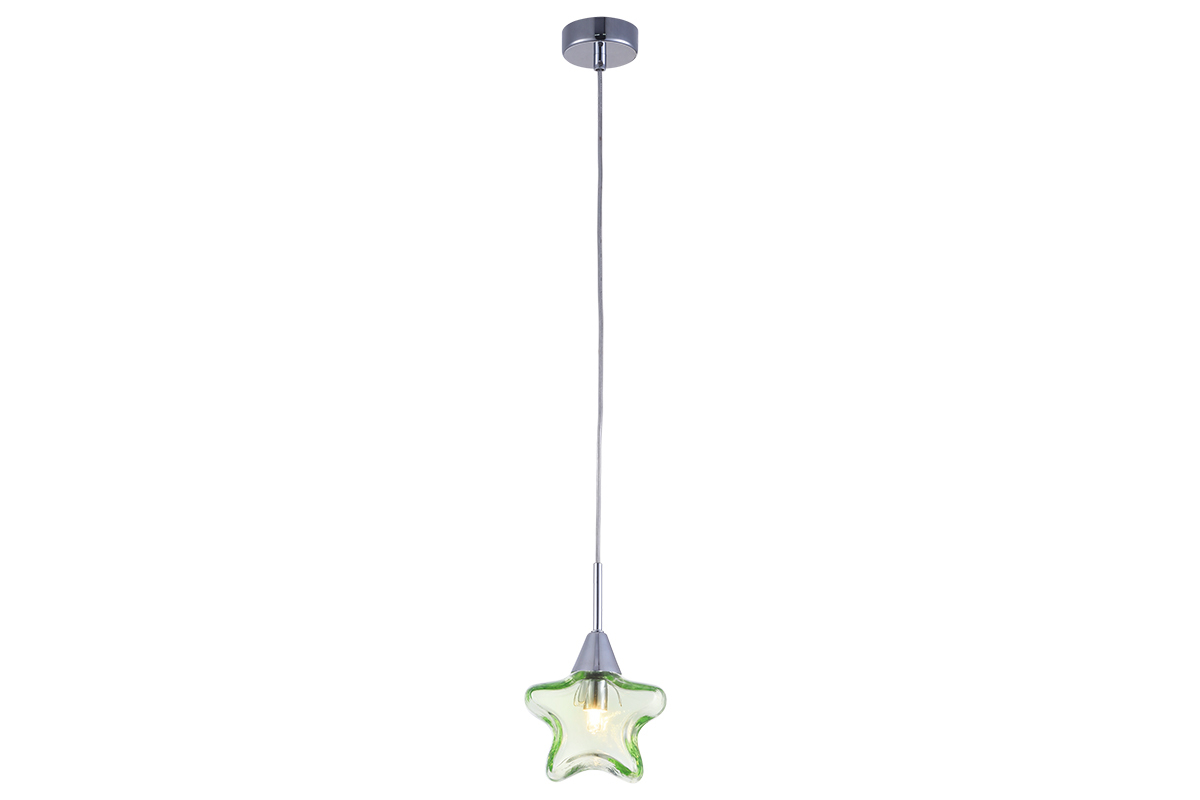 Suspension verre �toile vert enfant AMY