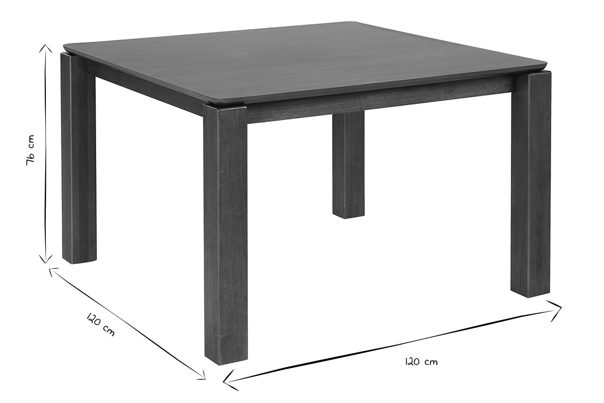 Table � manger carr�e bois fonc� noyer L120 cm RAYA