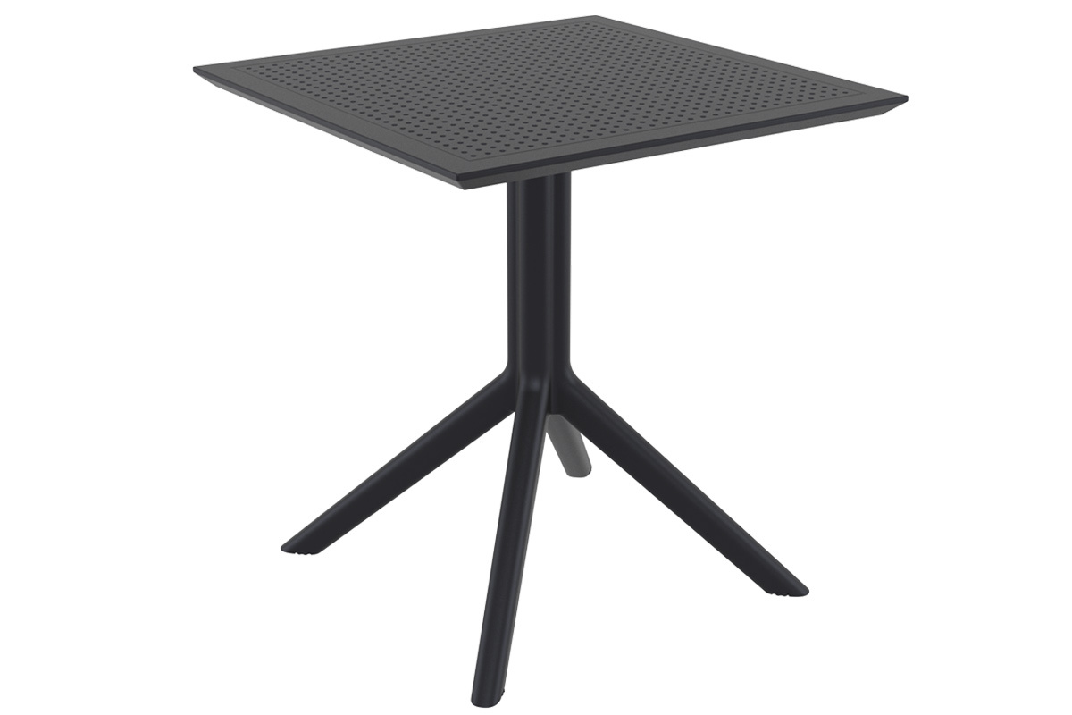 Table � manger carr�e design noire int�rieur / ext�rieur OSKOL