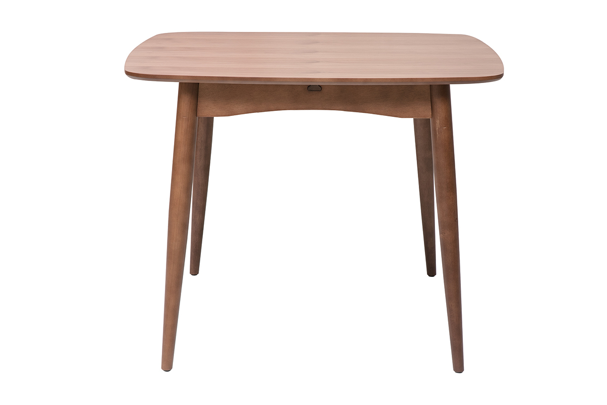 Table � manger carr�e extensible en bois fonc� noyer L100-140 cm HELMA