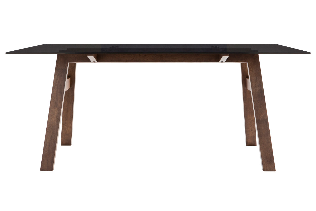 Table � manger design avec plateau en verre fum� noir 180 cm BACCO