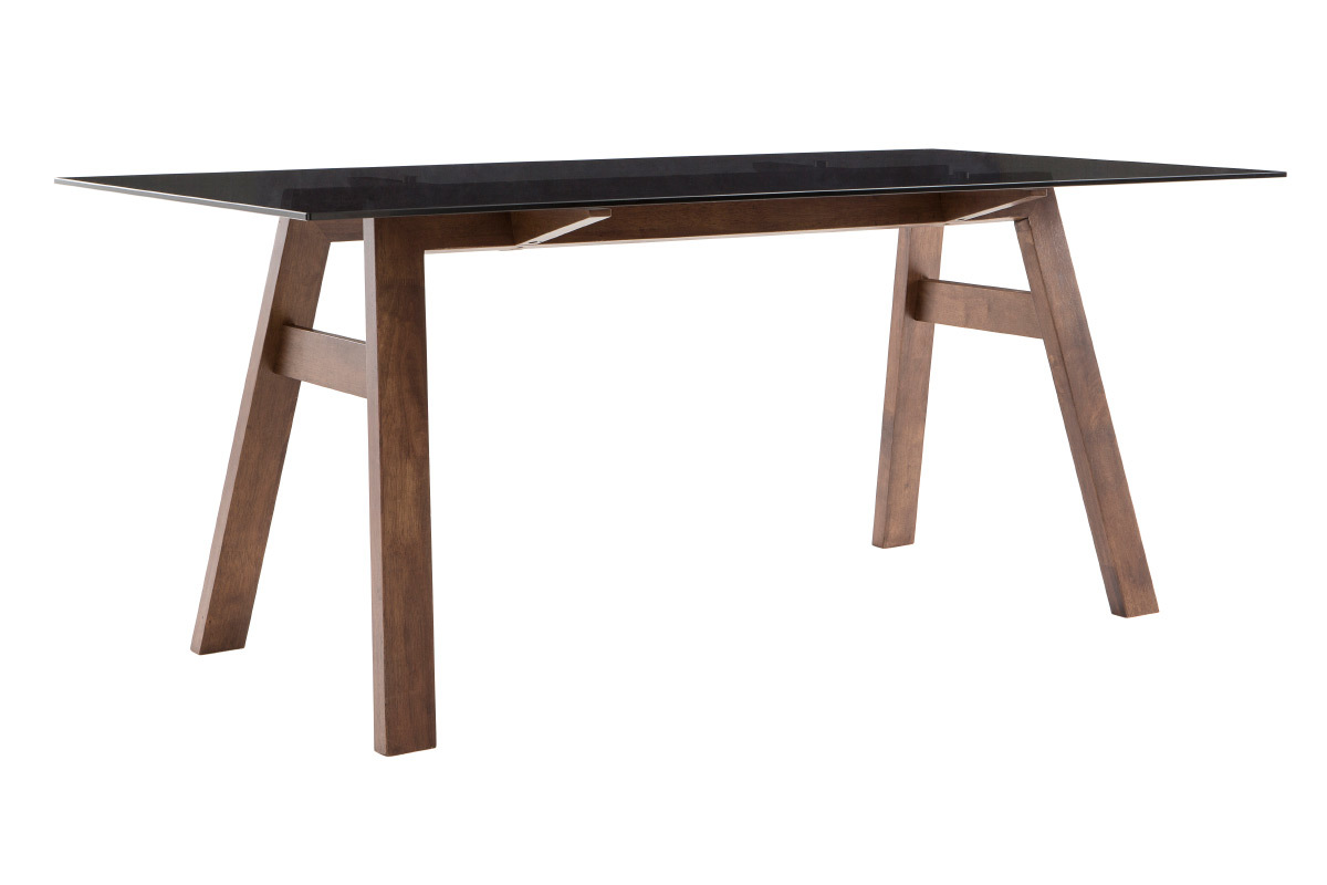 Table � manger design avec plateau en verre fum� noir 180 cm BACCO