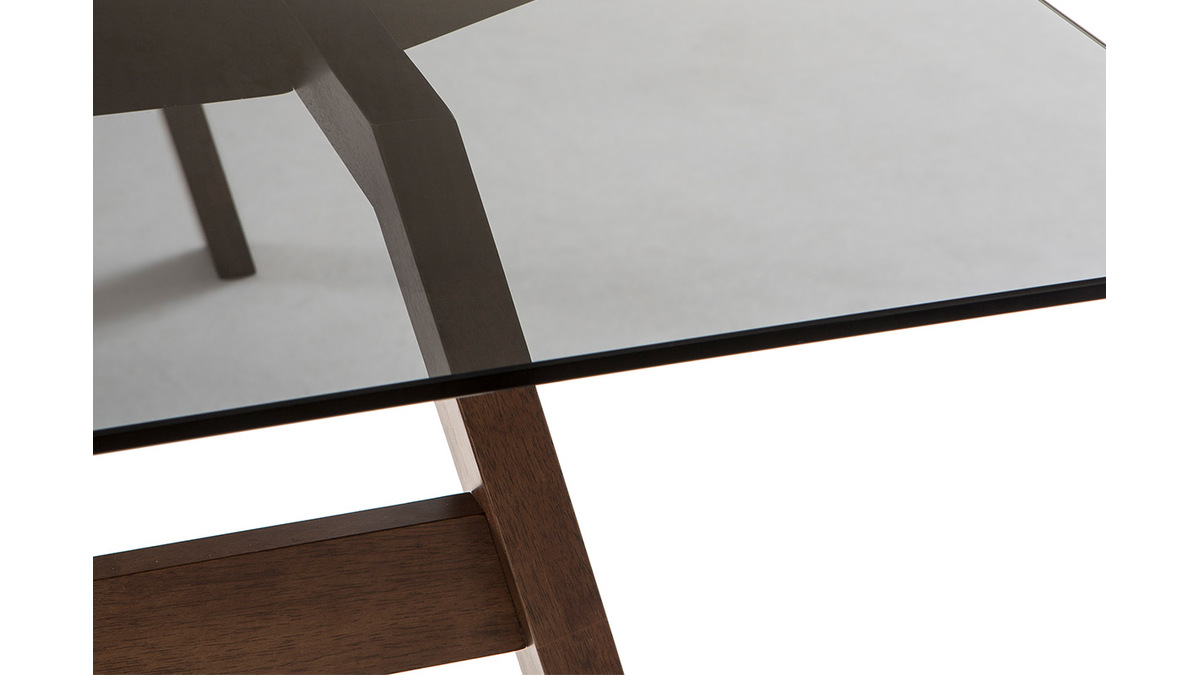 Table  manger design avec plateau en verre fum noir 180 cm BACCO