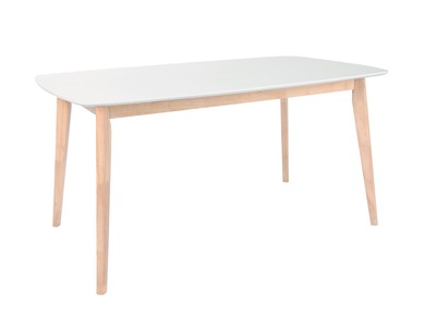 Table à manger design blanc et bois clair L120 cm LEENA