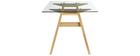 Table &agrave; manger design en verre transparent et bois L160 cm BACCO