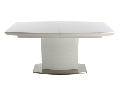 Table &agrave; manger design extensible blanc brillant 160-200 ERESOS