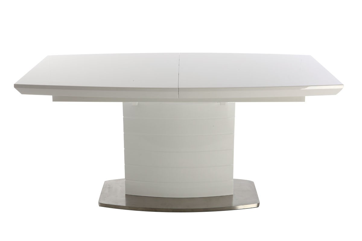 Table � manger design extensible blanc brillant L160-200 cm ERESOS