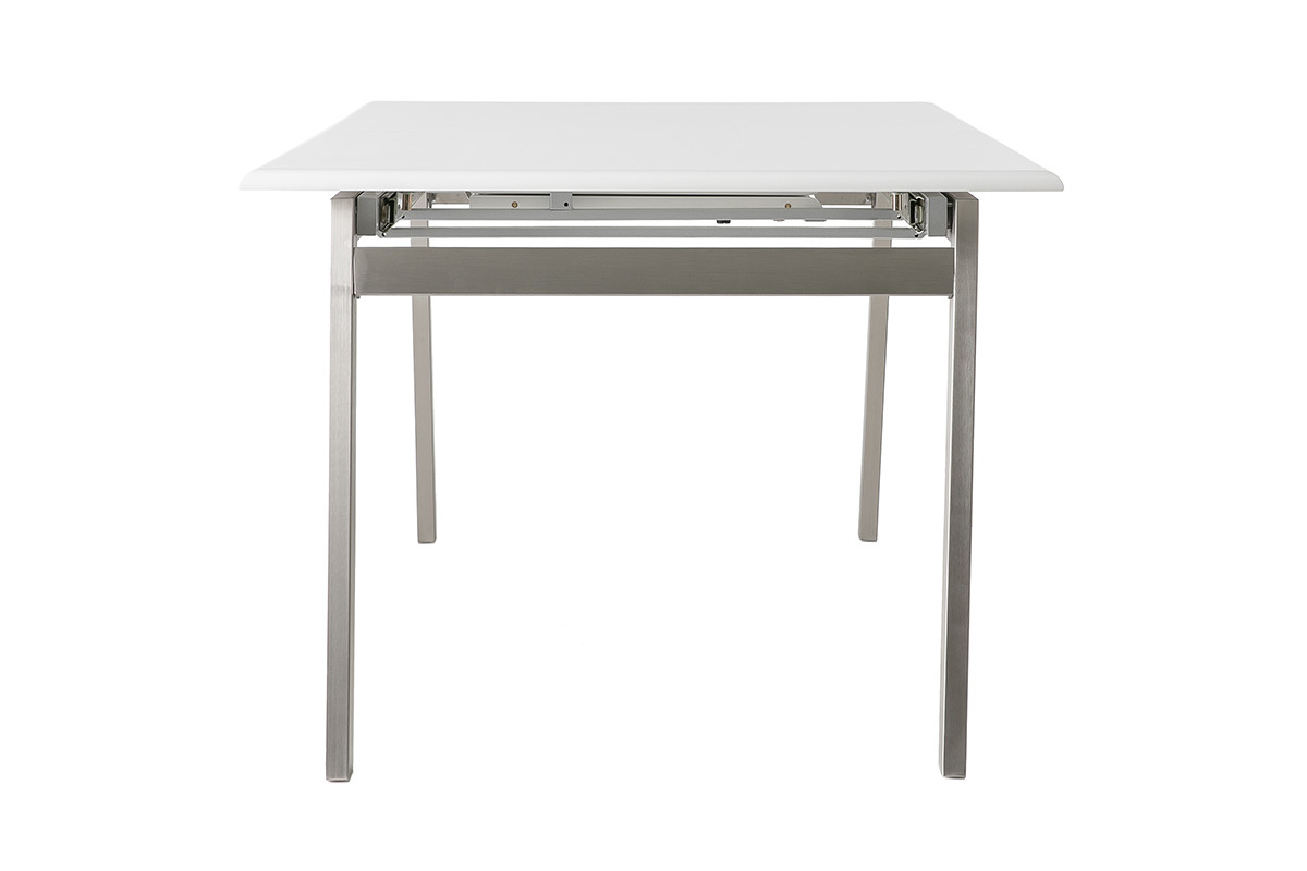 Table � manger design extensible blanche et m�tal L188-238 cm MARNY
