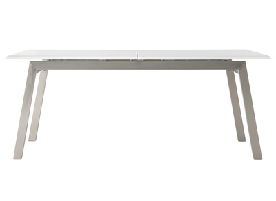 Table &agrave; manger design extensible blanche et m&eacute;tal MARNY