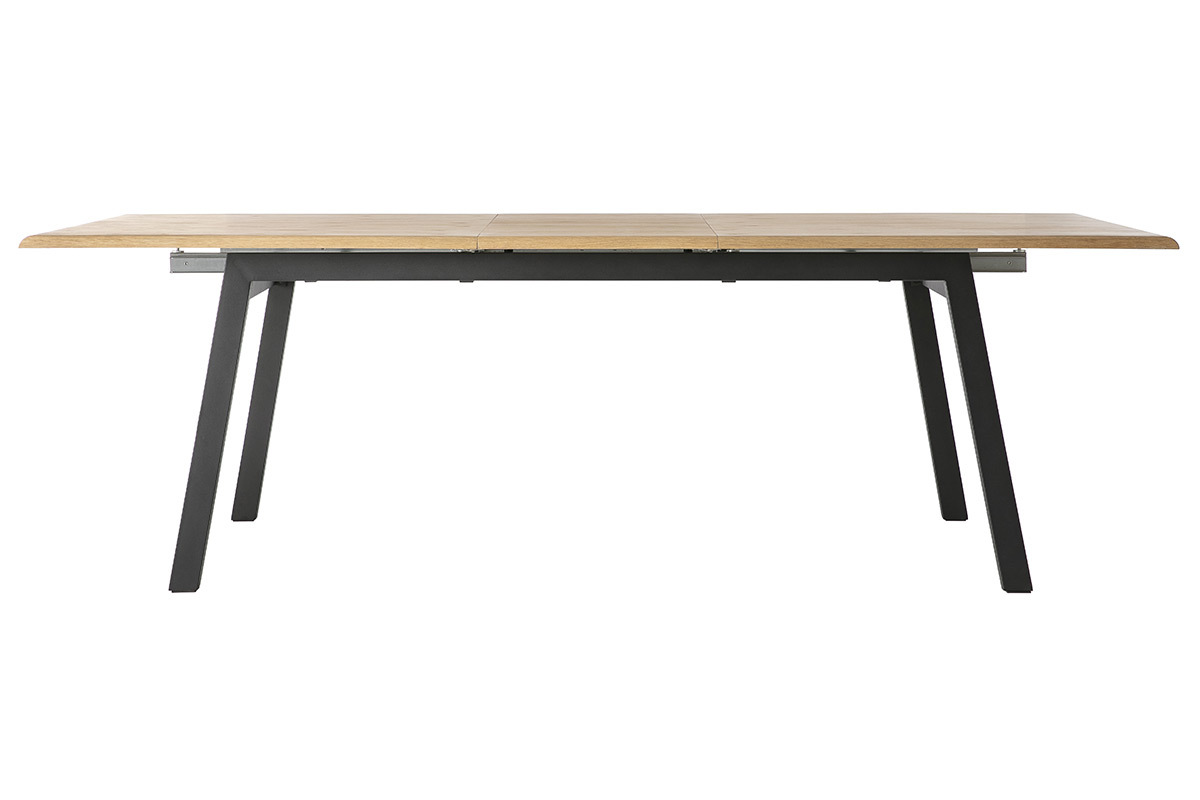 Table � manger design extensible bois ch�ne et m�tal L190-240 MARNY