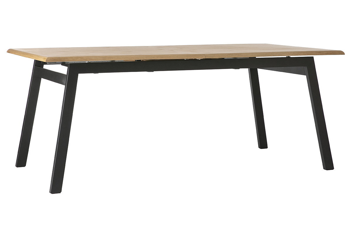 Table � manger design extensible bois ch�ne et m�tal L190-240 MARNY