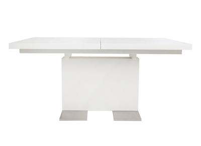 Table &agrave; manger design extensible laqu&eacute; blanc NEMIA