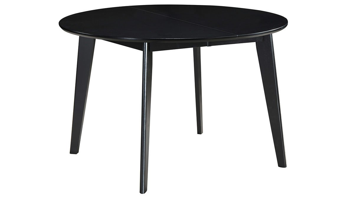 Table  manger design extensible ronde noire L120-150 cm LEENA