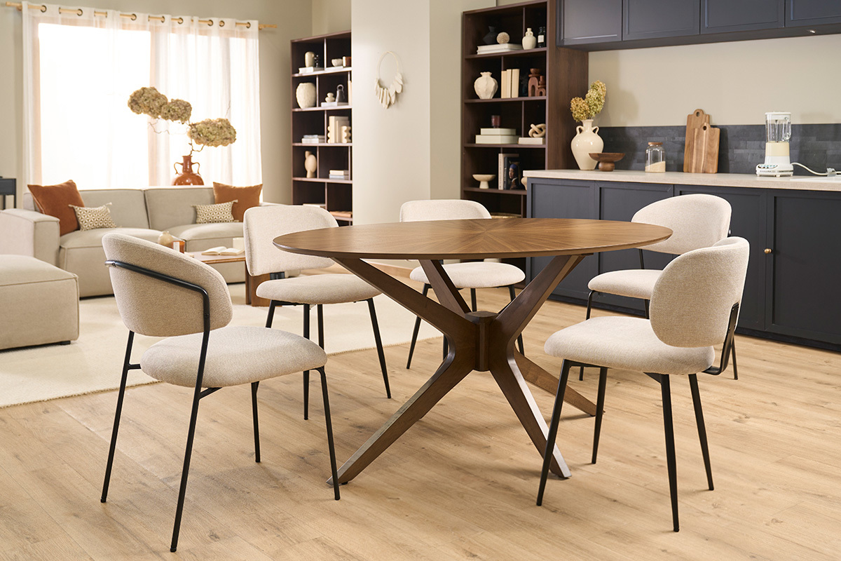 Table � manger design ovale noyer L160 cm DIELLI