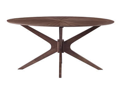 Table à manger design ovale noyer L160 cm DIELLI
