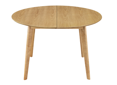 Table &agrave; manger design ronde extensible ch&ecirc;ne LEENA