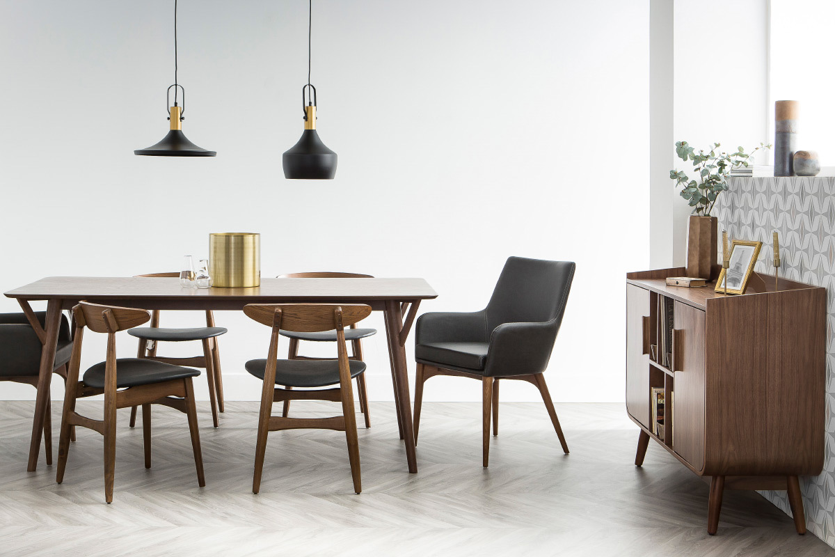 Table � manger design vintage noyer WALFORD