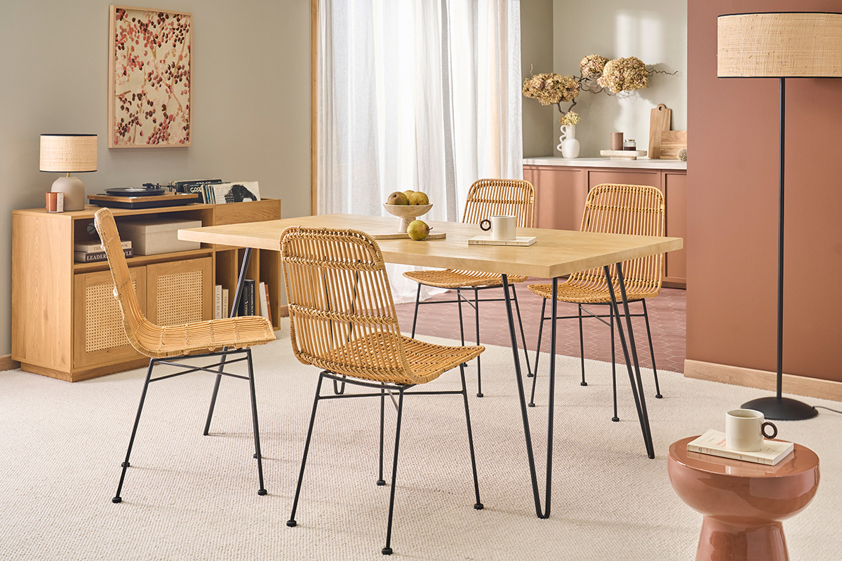 Table � manger en bois manguier massif L160 cm VIBES