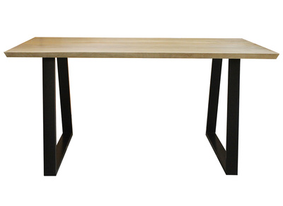 Table &agrave; manger en manguier massif et m&eacute;tal noir L160 cm VIJAY