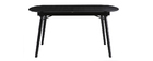 Table &agrave; manger extensible bois noir et gris L150-180 cm SHELDON