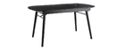 Table &agrave; manger extensible bois noir et gris L150-180 cm SHELDON