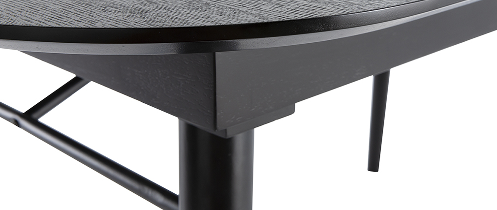 Table � manger extensible bois noir et gris L150-180 cm SHELDON