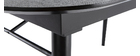 Table &agrave; manger extensible bois noir et gris L150-180 cm SHELDON