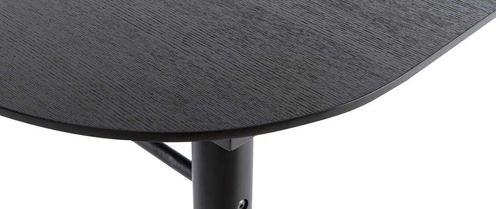 Table � manger extensible bois noir et gris L150-180 cm SHELDON