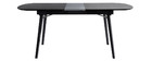 Table &agrave; manger extensible bois noir et gris L150-180 cm SHELDON