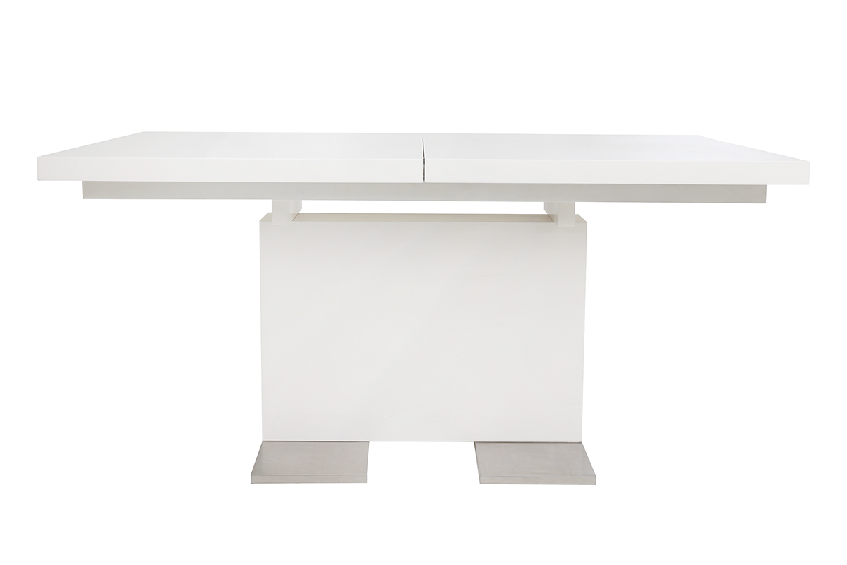 Table  manger extensible design laque blanche L160-220 NEMIA