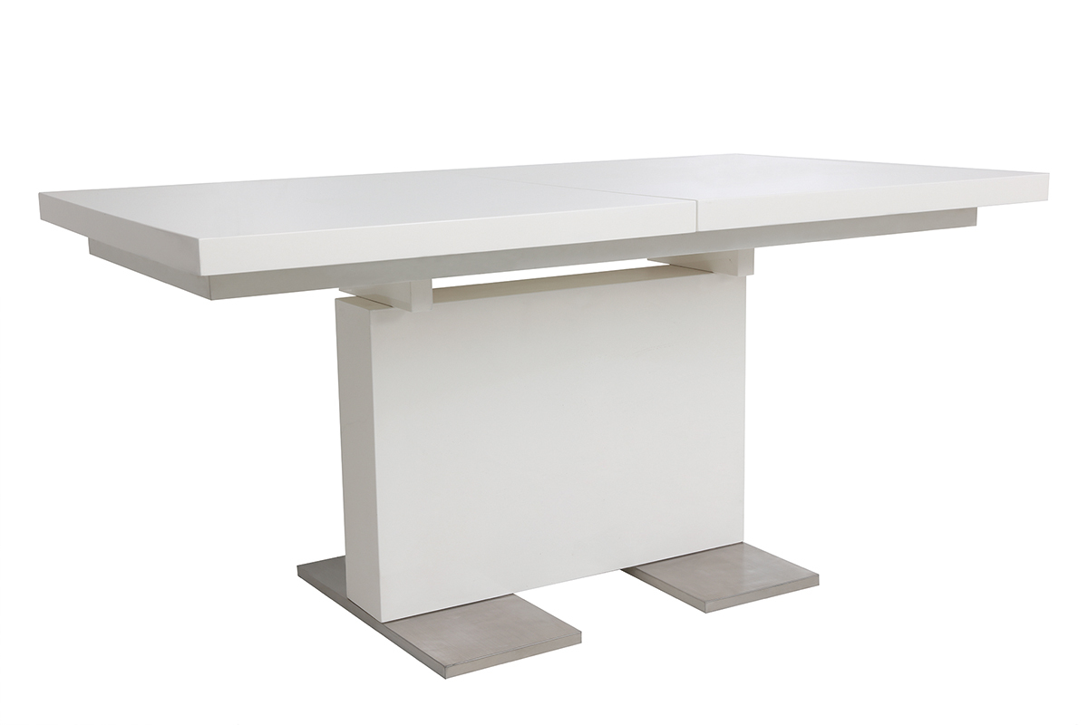Table  manger extensible design laque blanche L160-220 NEMIA
