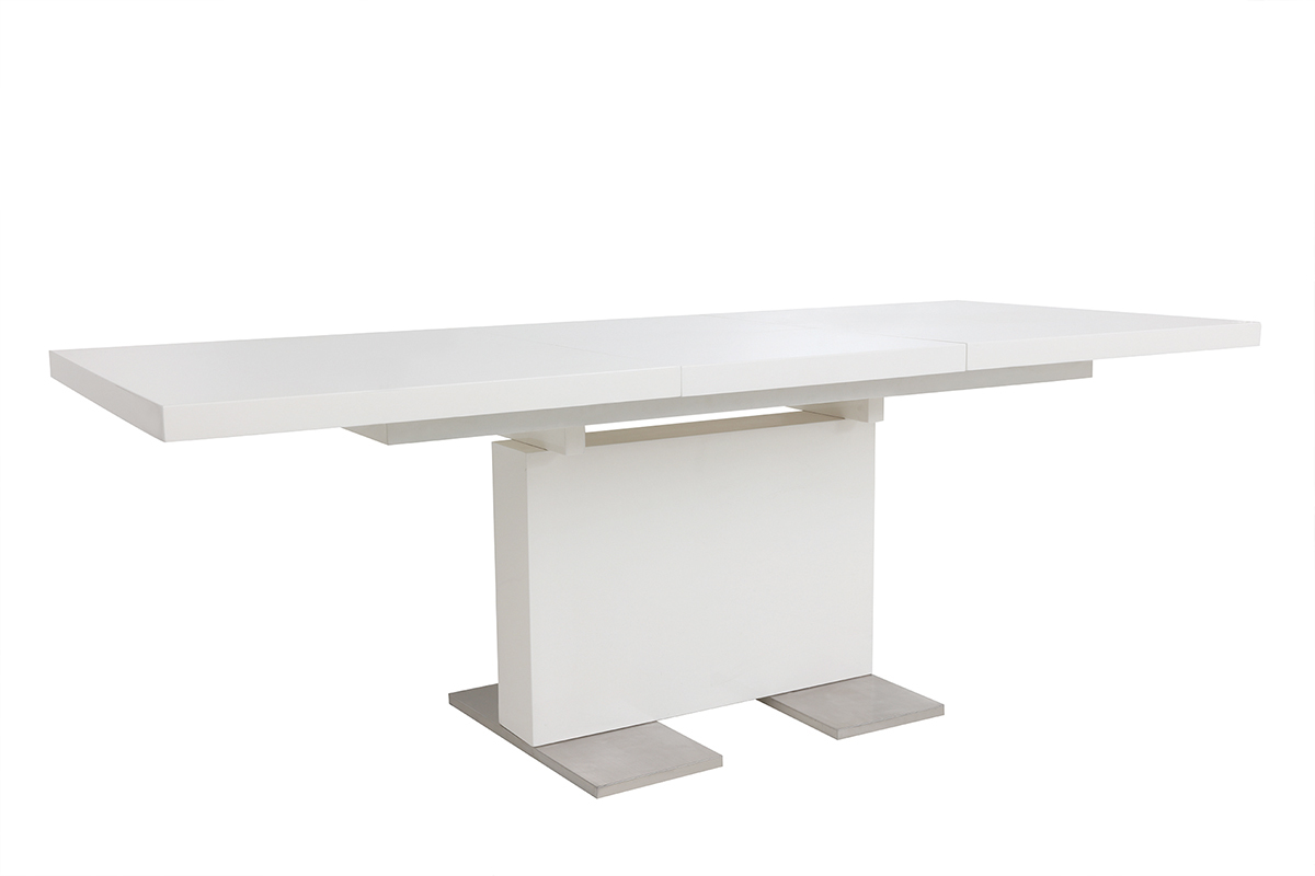 Table  manger extensible design laque blanche L160-220 NEMIA