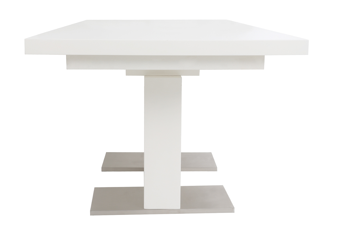 Table  manger extensible design laque blanche L160-220 NEMIA