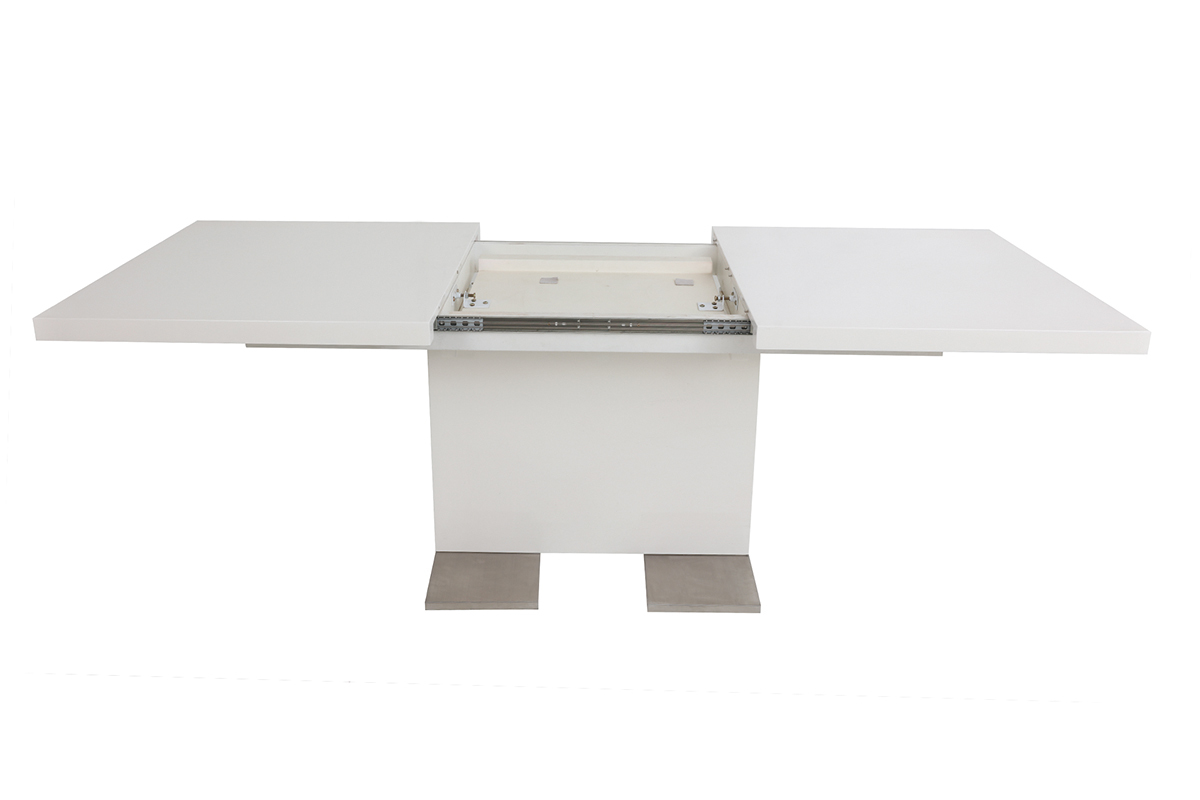 Table  manger extensible design laque blanche L160-220 NEMIA