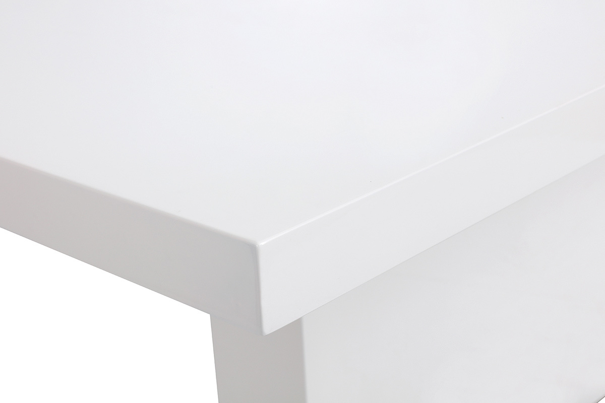 Table  manger extensible design laque blanche L160-220 NEMIA