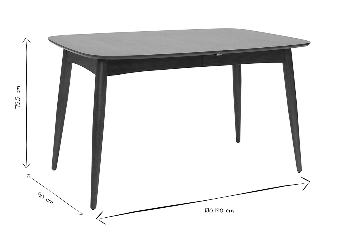 Table � manger extensible noyer L130-190 cm NORDECO