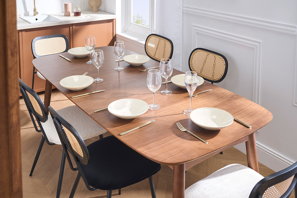 Table � manger extensible noyer L130-190 cm NORDECO