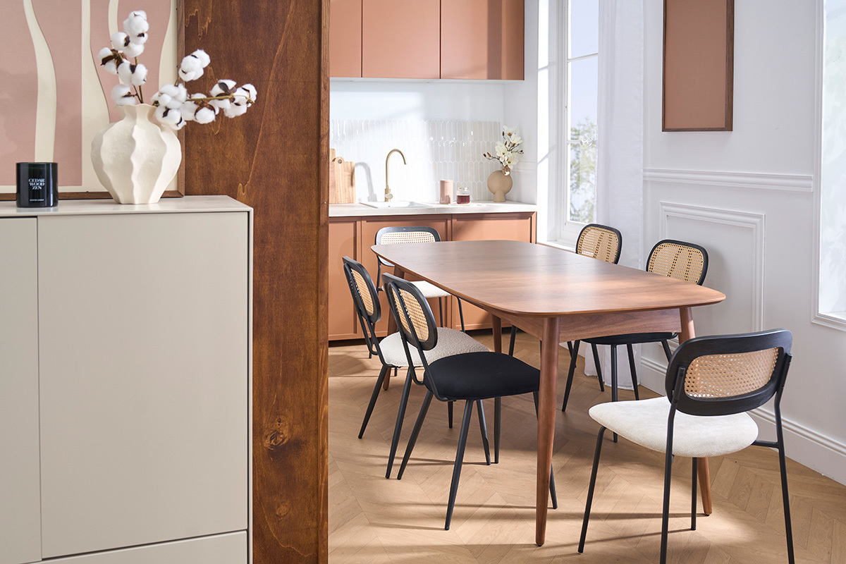 Table � manger extensible noyer L130-190 cm NORDECO