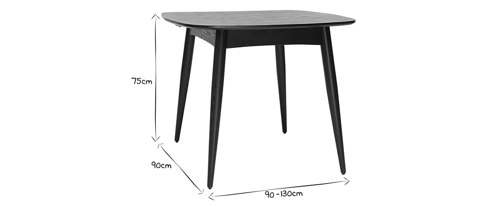 Table à manger extensible noyer L90-130 cm NORDECO