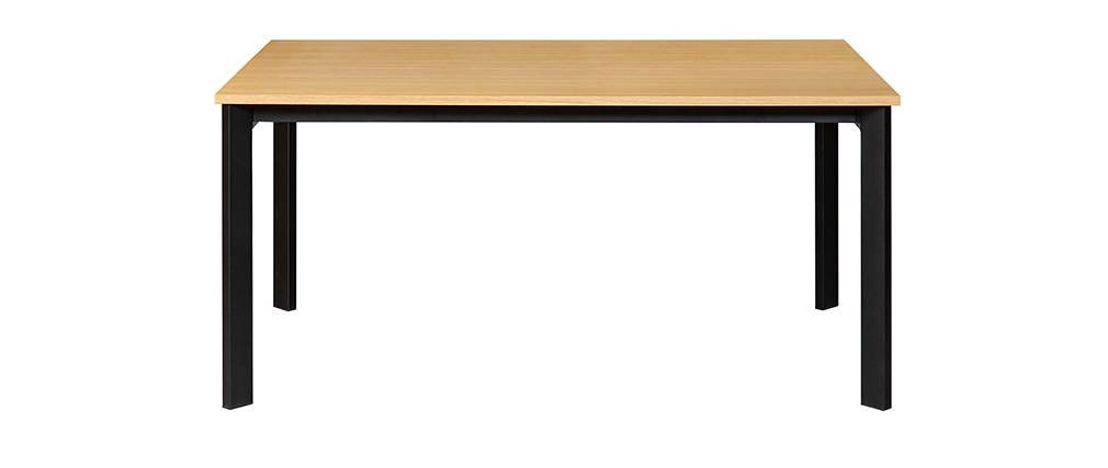 Table à manger extensible placage chêne et métal L162-232 cm MEEVLA