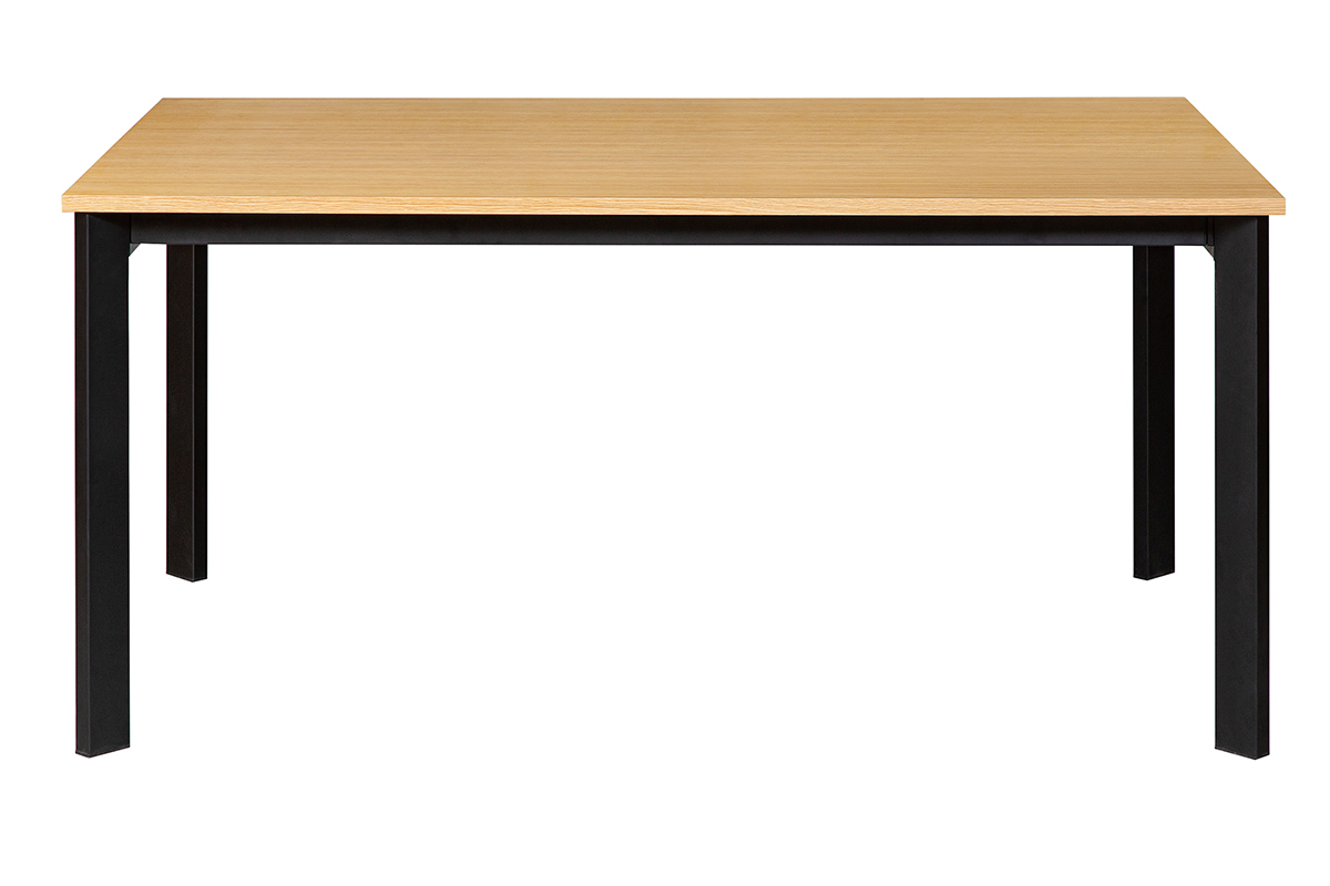 Table  manger extensible placage chne et mtal L162-232 cm MEEVLA
