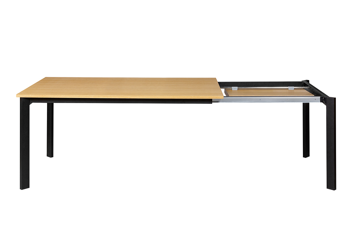 Table  manger extensible placage chne et mtal L162-232 cm MEEVLA