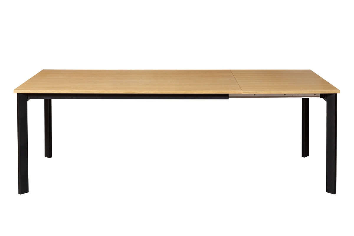 Table  manger extensible placage chne et mtal L162-232 cm MEEVLA