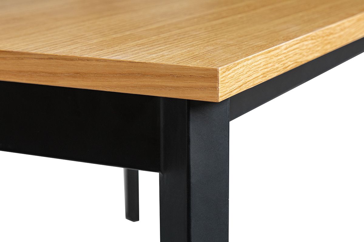 Table  manger extensible placage chne et mtal L162-232 cm MEEVLA
