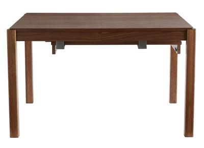 Table à manger extensible rallonges intégrées en bois foncé noyer rectangulaire L125-238 cm AGALI
