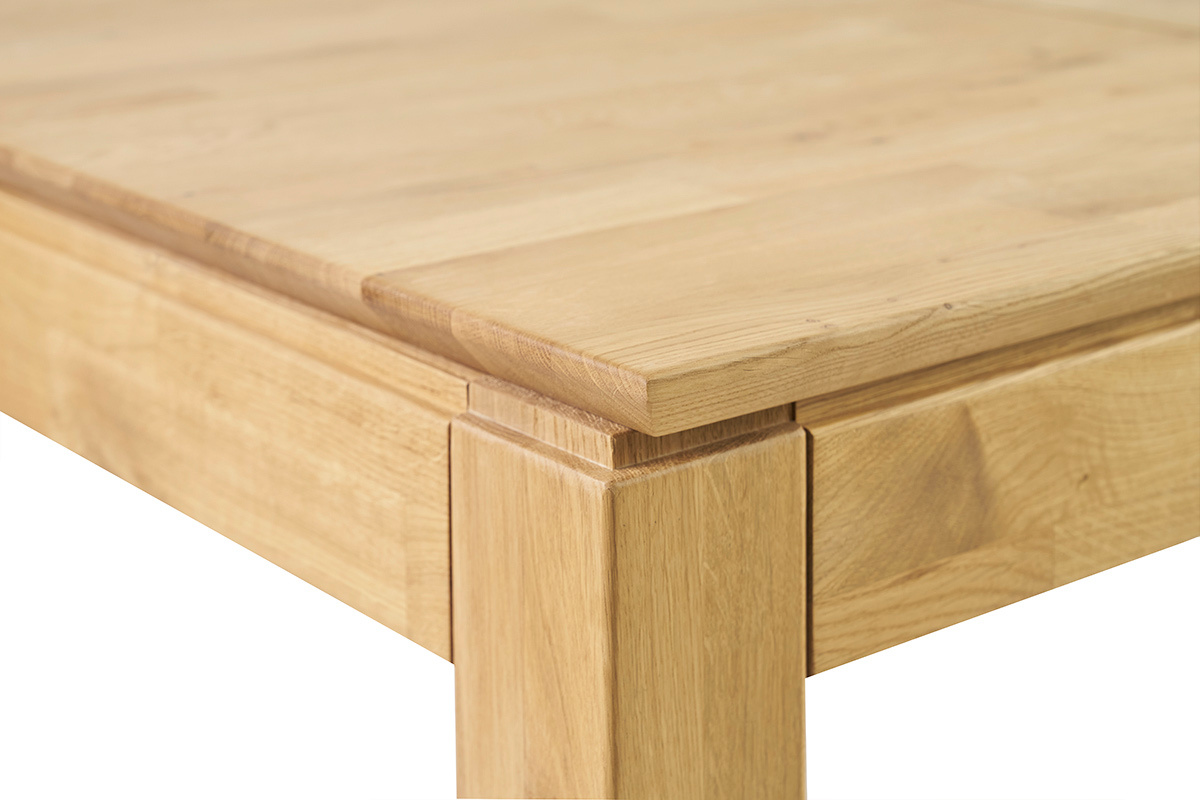 Table  manger extensible rectangulaire en bois clair chne massif L160-220 cm YULIA
